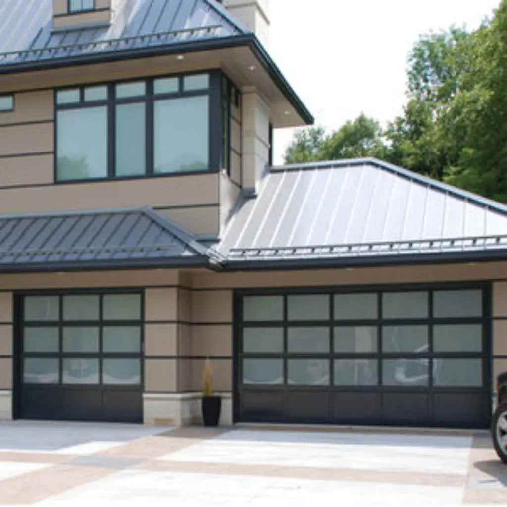 High-End Frameless Aluminum Mirror Reflective Glass Garage Door - BOLANG DOOR