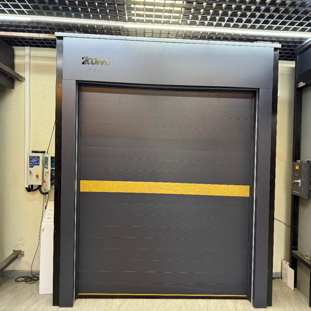 Elegant Gold Accented Rolling Garage Door – Luxury and Style - BOLANG DOOR