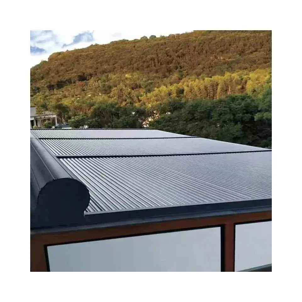 Windproof Motorized Aluminum Pergola with Retractable Awning - BOLANG DOOR
