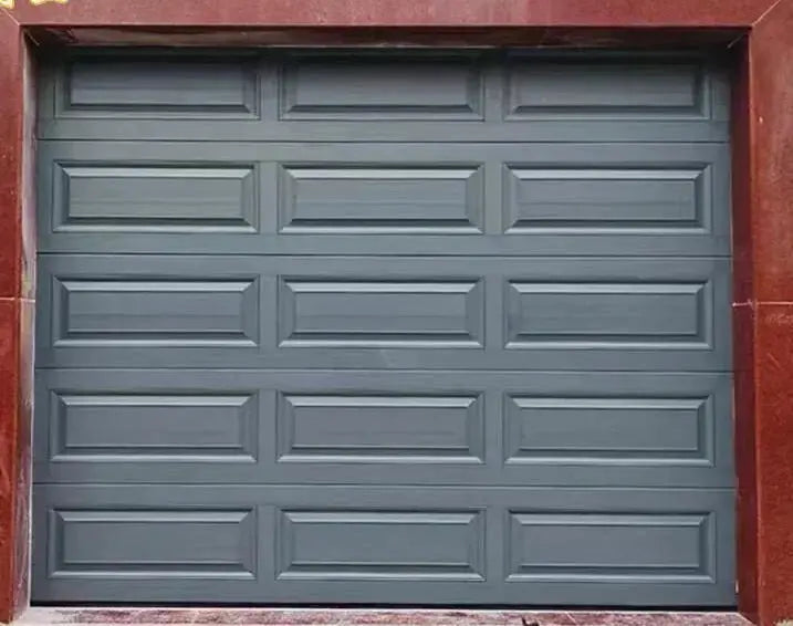 Modern Single Track Smart Automatic Lift Garage Door with Glass Windows