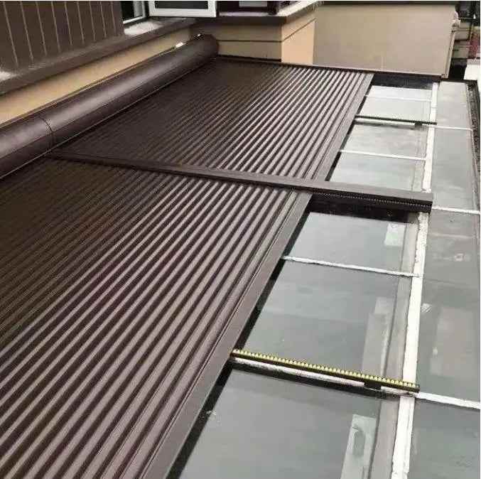 Modern Aluminum Pergola with Electric Skylight and Shade Curtain - BOLANG DOOR