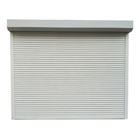 White roller shutter on a white background
