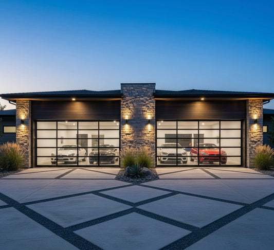 BOLANG Framed Glass Garage Door | Modern Full View Automatic Door - BOLANG DOOR