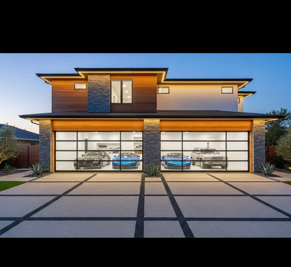 BOLANG Framed Glass Garage Door – Tempered Glass Aluminum System - BOLANG DOOR